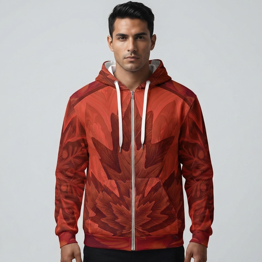 Majestic North Crimson – Zip Hoodie