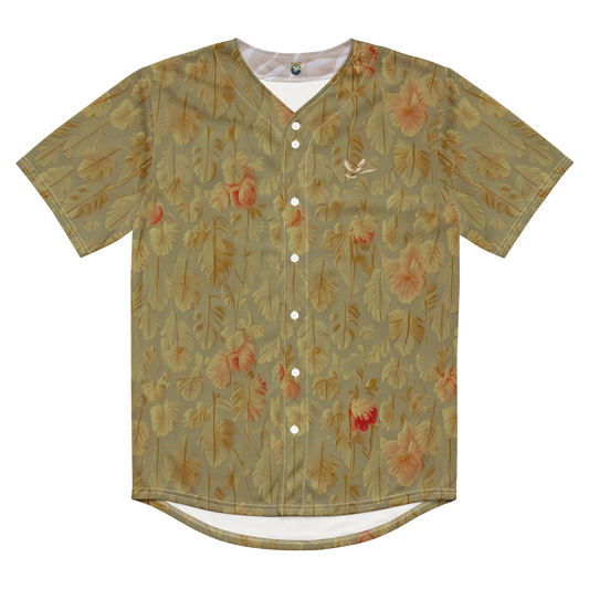 Riviera Floral Gold - Button-Up Performance Shirt