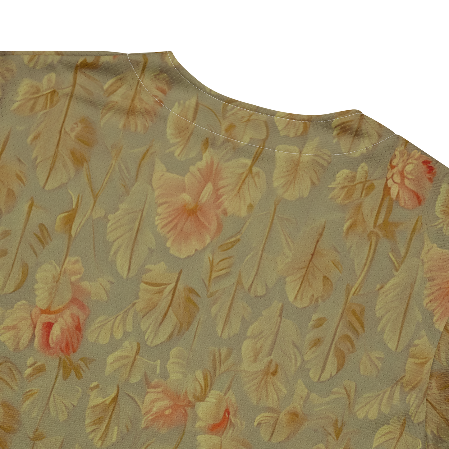 Riviera Floral Gold - Button-Up Performance Shirt