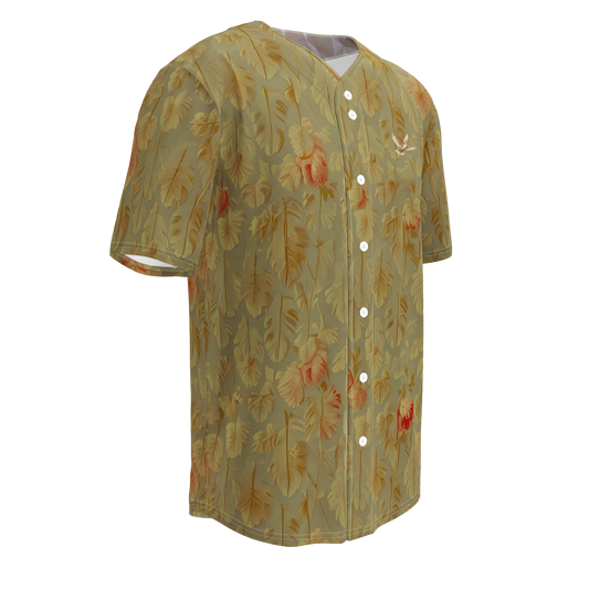 Riviera Floral Gold - Button-Up Performance Shirt