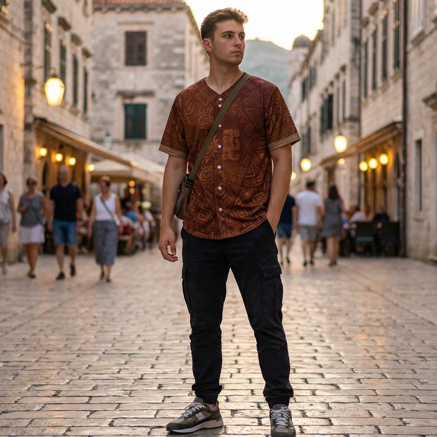Casa Del Sol Rojo II Rojo - Button-Up Performance Shirt