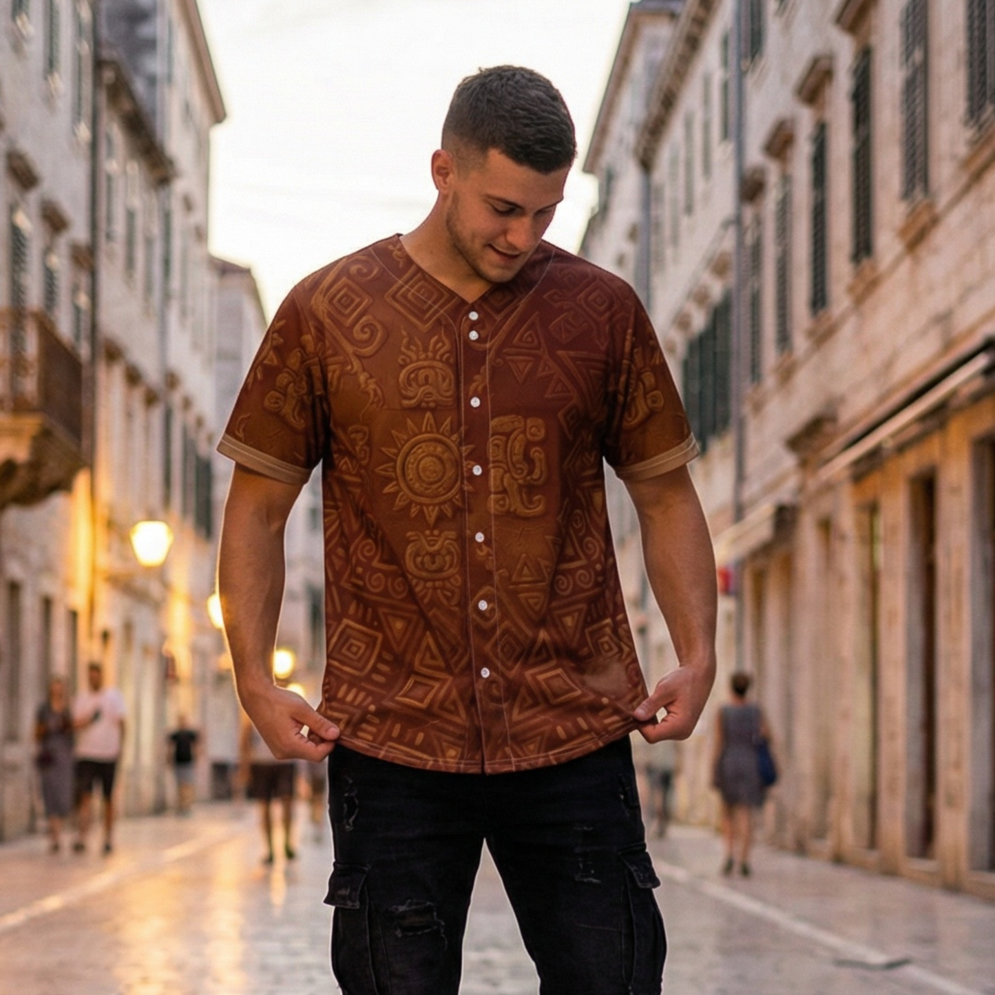 Casa Del Sol Rojo II Rojo - Button-Up Performance Shirt