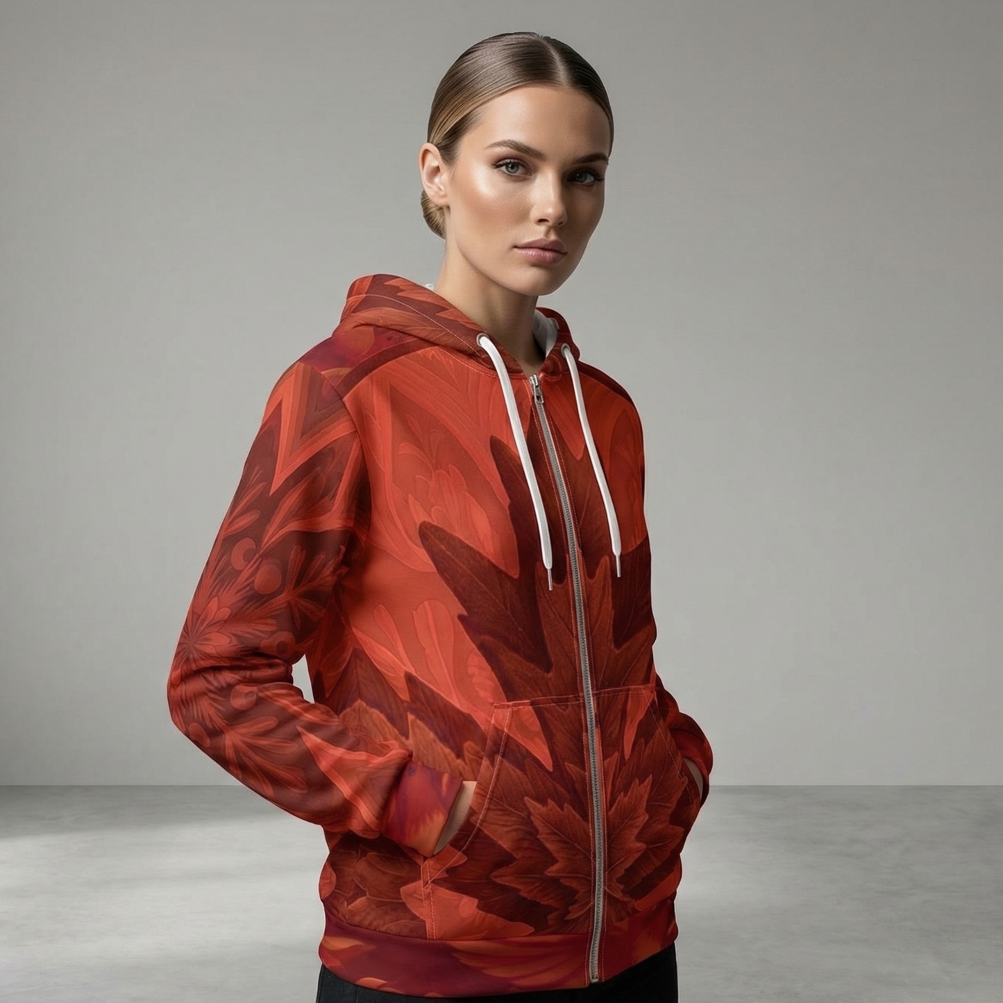 Majestic North Crimson – Zip Hoodie