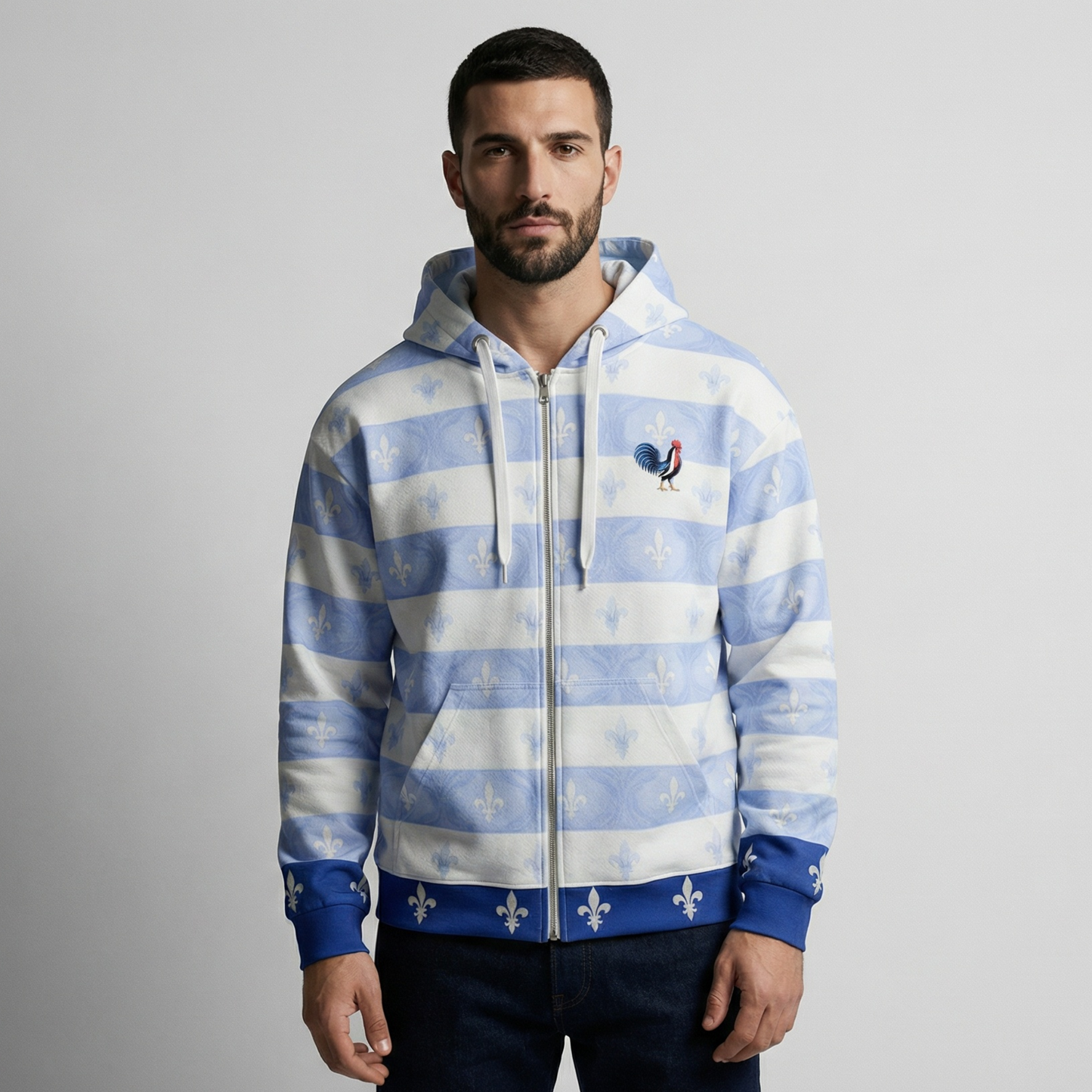 Bleu Impérial - Zip Hoodie