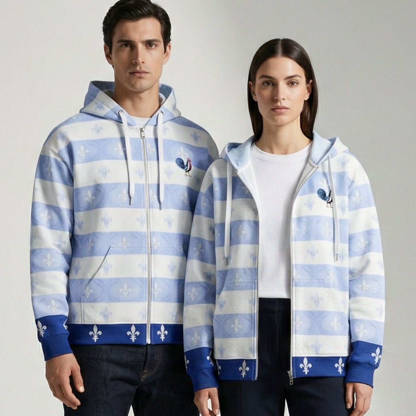 Bleu Impérial - Zip Hoodie