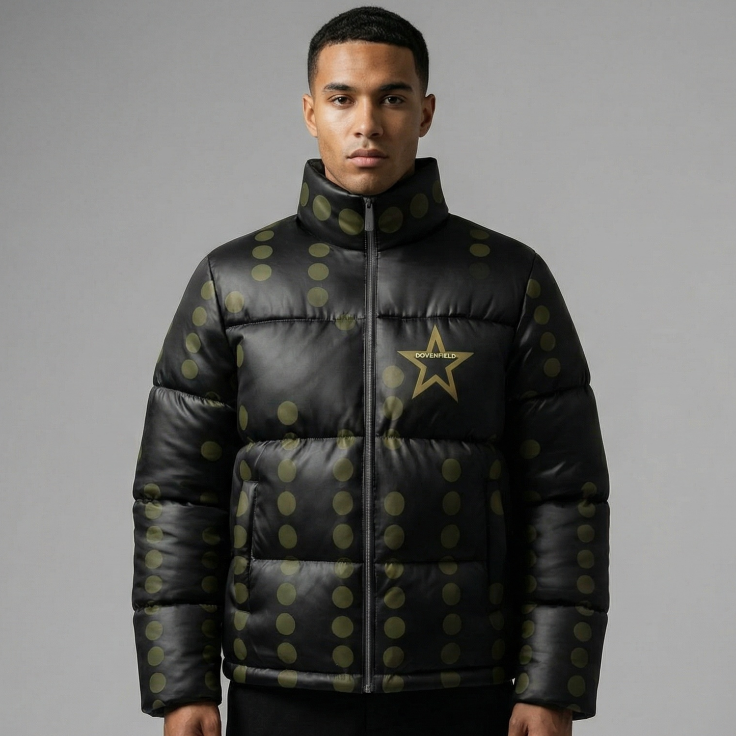 Star Series IV Gold - Premium Silk Satin Puffer Jacket