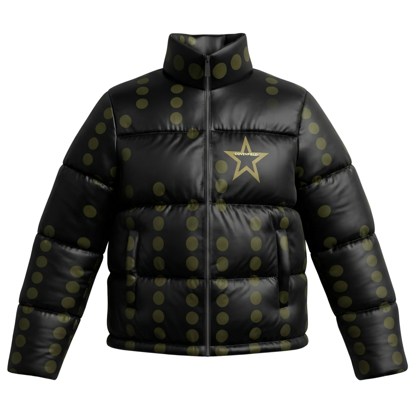 Star Series IV Gold - Premium Silk Satin Puffer Jacket