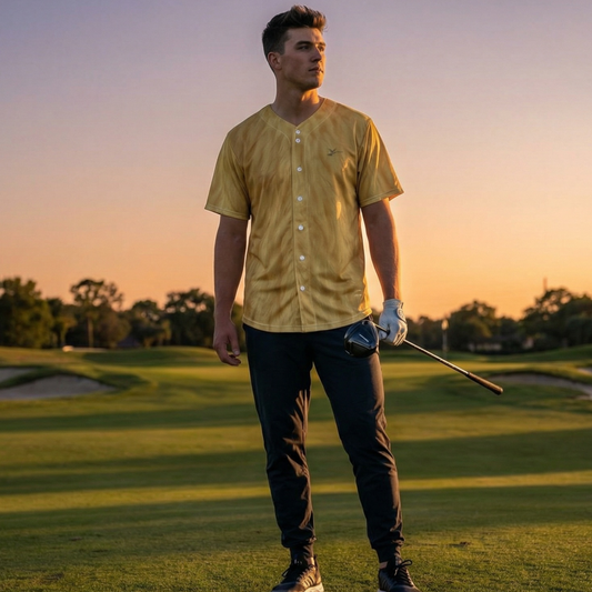Riviera Gold Dove - Button-Up Performance Shirt