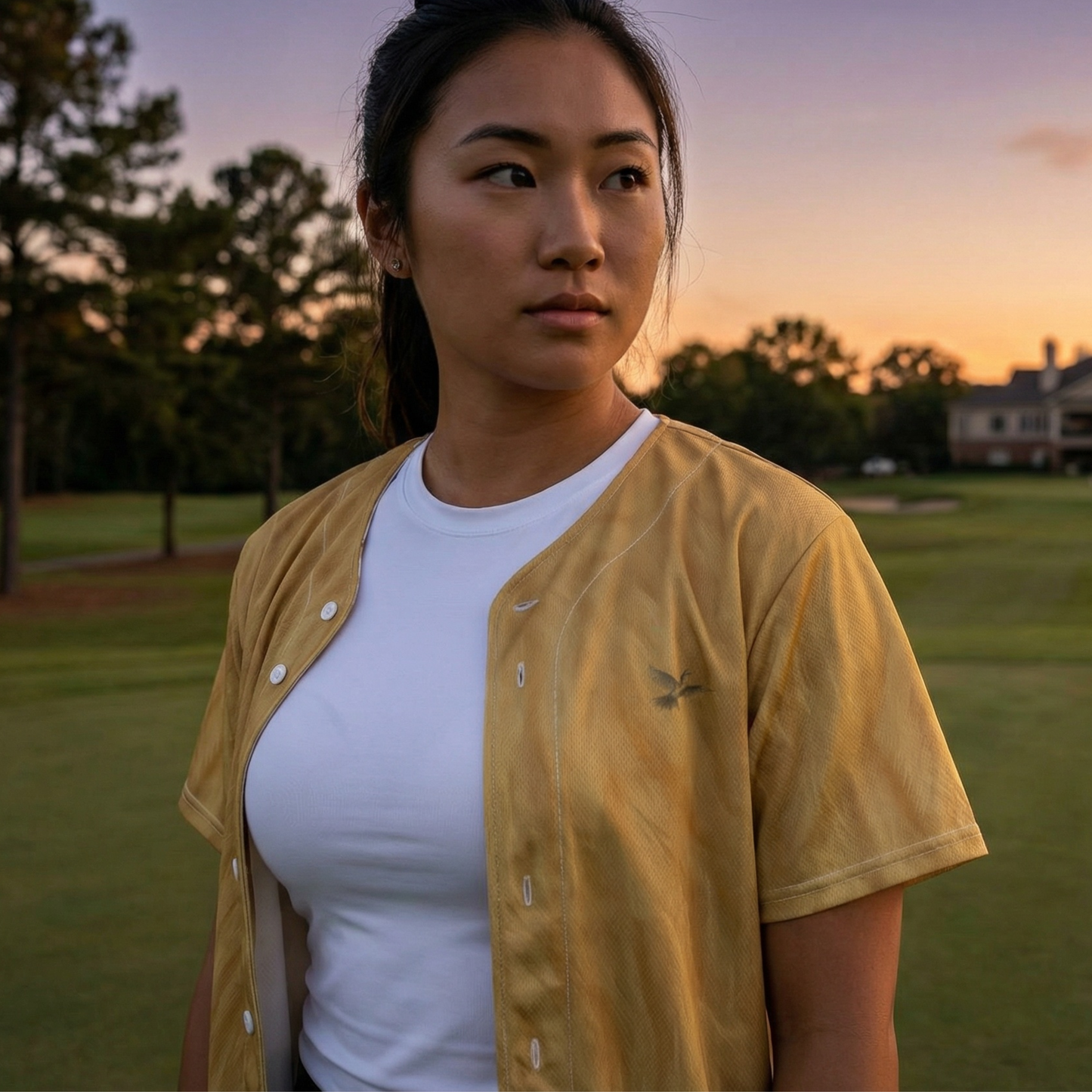 Riviera Gold Dove - Button-Up Performance Shirt