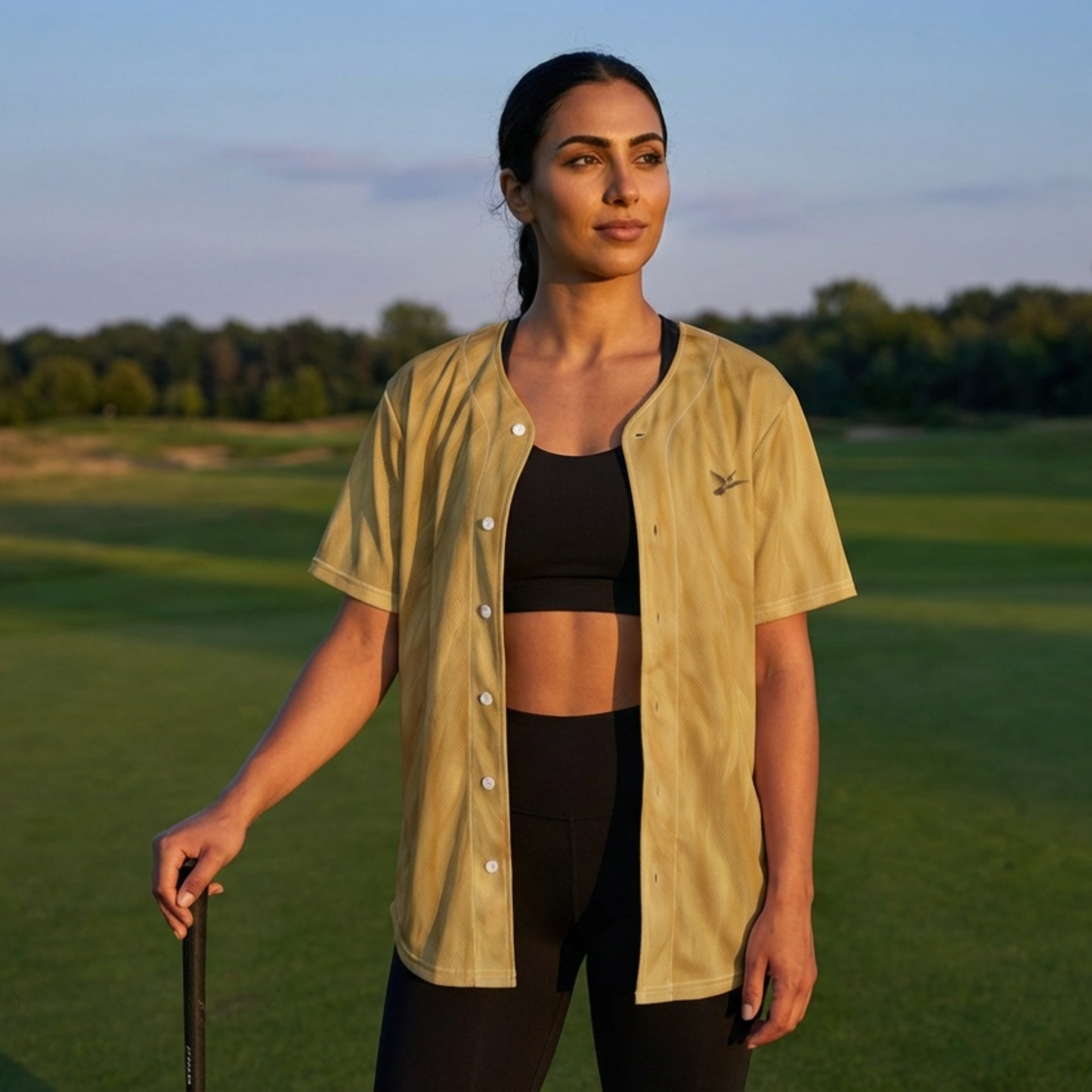 Riviera Gold Dove - Button-Up Performance Shirt